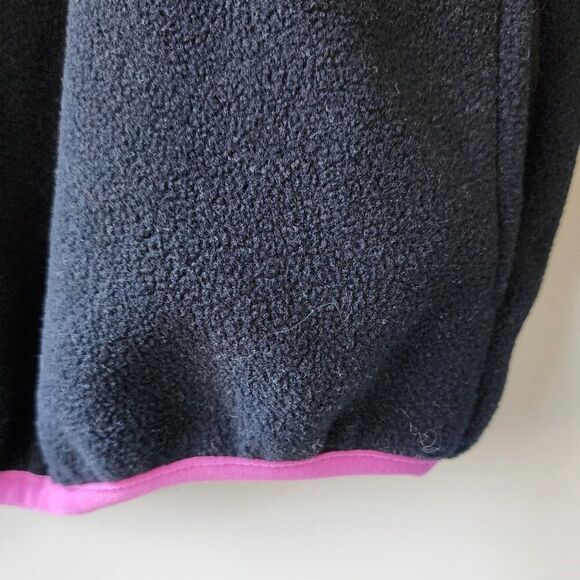 Hippie Rose Black Pink Fleece Soft Cozy Cropped Quarter Button Sweatshirt Size S - Picture 5 of 9